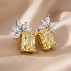 4.33 CT Radiant & Marquise-Cut Two-Tone Bloom Earrings