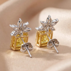 4.33 CT Radiant & Marquise-Cut Two-Tone Bloom Earrings