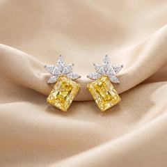 4.33 CT Radiant & Marquise-Cut Two-Tone Bloom Earrings