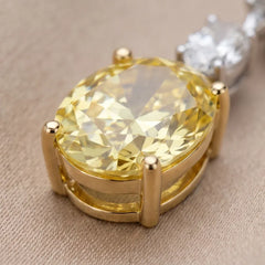 4.82 CT Oval-Cut Two-Tone Drop Earrings