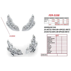 2.43 CT Marquise Diamond Leaf Climber Earrings