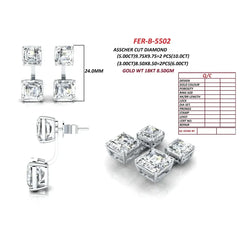 16.00 CT Asscher-cut Diamond Drop Earrings