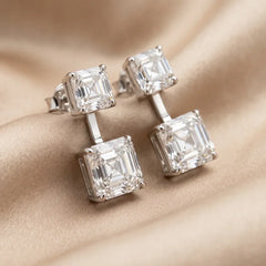16.00 CT Asscher-cut Diamond Drop Earrings