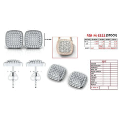 0.70 CT Diamond Cushion Pavé Stud Earrings