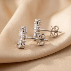 3.03 CT Pear & Round Diamond Floral Studs