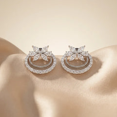 0.54 CT Multi-Shape Diamond Butterfly Swirl Stud Earrings