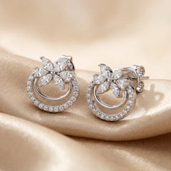 0.54 CT Multi-Shape Diamond Butterfly Swirl Stud Earrings