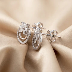 0.54 CT Multi-Shape Diamond Butterfly Swirl Stud Earrings
