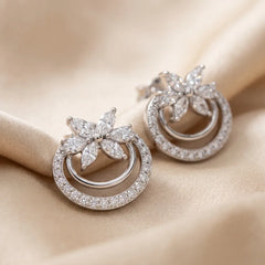 0.54 CT Multi-Shape Diamond Butterfly Swirl Stud Earrings