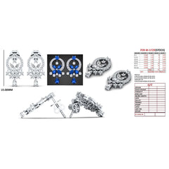 1.27 CT Multi Shape Sapphire & Diamond Floral Drop Earrings