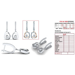 0.69 CT Diamond Solitaire Triangle Drop Earrings
