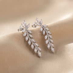 0.94 CT Marquise-Cut Diamond Laurel Leaf Earrings