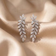 0.94 CT Marquise-Cut Diamond Laurel Leaf Earrings