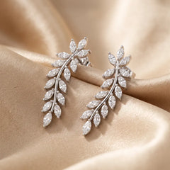 0.94 CT Marquise-Cut Diamond Laurel Leaf Earrings