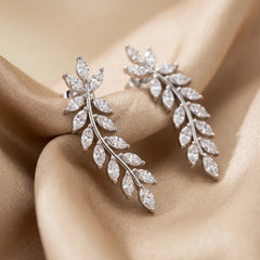 0.94 CT Marquise-Cut Diamond Laurel Leaf Earrings