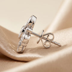 2.76 CT Pear & Round Diamond Floral Stud Earrings