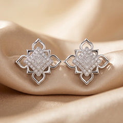 0.29 CT Diamond Floral Cluster Stud Earrings
