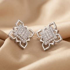 0.29 CT Diamond Floral Cluster Stud Earrings