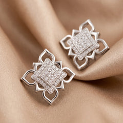0.29 CT Diamond Floral Cluster Stud Earrings