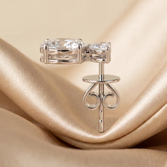 1.70 CT Oval & Heart Diamond Drop Earrings