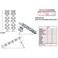 2.33 CT Marquise & Round Diamond Drop Earrings