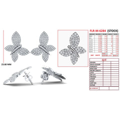 1.41 CT Diamond Butterfly Stud Earrings