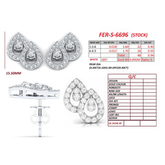1.34 CT Pear Diamond Halo Stud Earrings