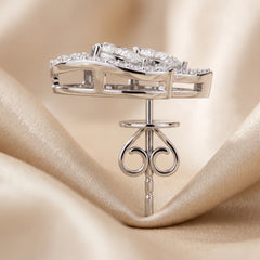 1.34 CT Pear Diamond Halo Stud Earrings
