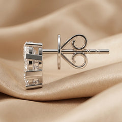 1.30 CT Oval, Heart & Princess Diamond Trio Cluster Stud Earrings