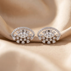 1.07 CT Marquise & Round Diamond Eye Stud Earrings