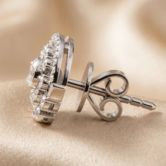 1.07 CT Marquise & Round Diamond Eye Stud Earrings