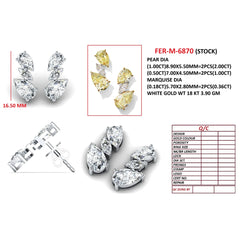 3.36 CT Pear & Marquise Diamond Climber Earrings