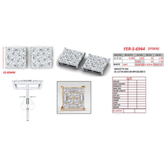 2.26 CT Baguette & Round Diamond Square Cluster Stud Earrings