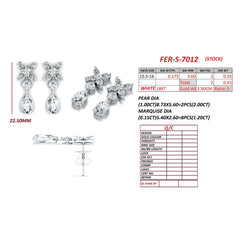 3.55 CT Multi Shape Diamond Floral Drop Earrings