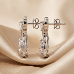 2.18 CT Pear Cut Diamond Twist Drop Earrings