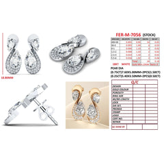 2.18 CT Pear Cut Diamond Twist Drop Earrings