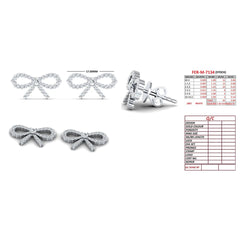 0.66 CT Round Diamond Bow Stud Earrings