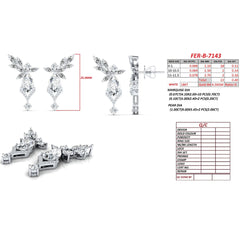 3.30 CT Pear & Marquise Cut Diamond Floral Drop Earrings