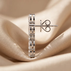 2.44 CT Pear Cut Diamond Cluster Drop Earrings