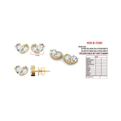 1.80 CT Double Pear Diamond Heart Stud Earrings