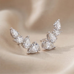 1.60 CT Pear Diamond Cluster Earrings
