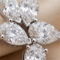 4.20 CT Pear & Marquise Diamond Cluster Earrings