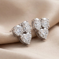 2.36 CT Multi Shape Diamond Cluster Earrings