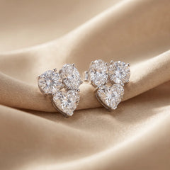 2.36 CT Multi Shape Diamond Cluster Earrings