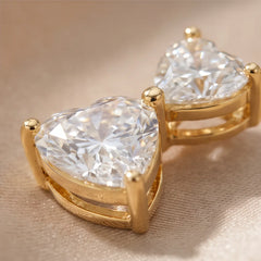 2.4 CT Double Heart Diamond Drop Earrings