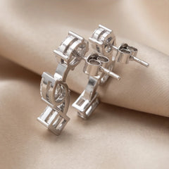 3.40 CT Oval, Pear & Emerald-Cut Diamond Ear Climbers Earrings