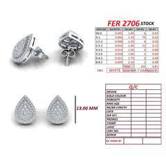 0.81 CT Round Diamond Pear Stud Earrings