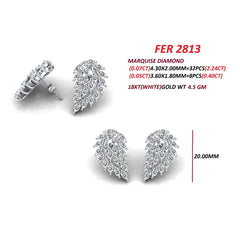 2.64 CT Marquise Diamond Wing Earrings
