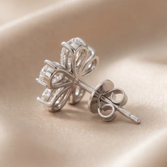 2.54 CT Pear & Round Cut Diamond Petal Studs