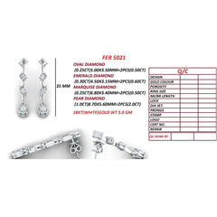 3.60 CT Multi Shape Diamond Drop Earrings